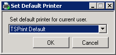 Default printer TSPrint