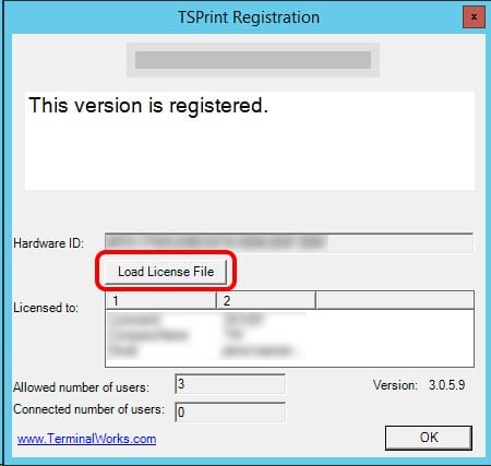 TSPrint Registration