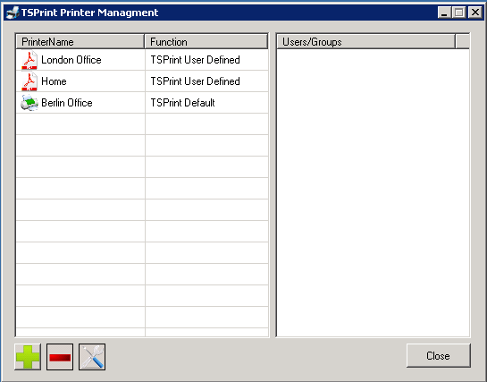 Printer management TSPrint