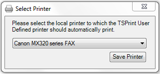 Select printer TSPrint