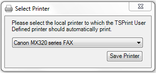 Select Printer TSPrint